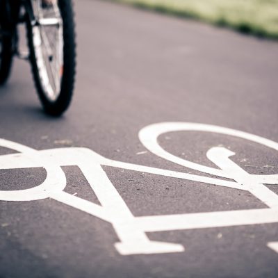 Vintage city bike colorful retro light and handlebar